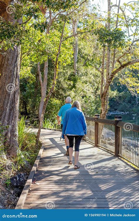 Retiree Couple Walking In A Rainforest Editorial Stock Image Image Of Construction Country