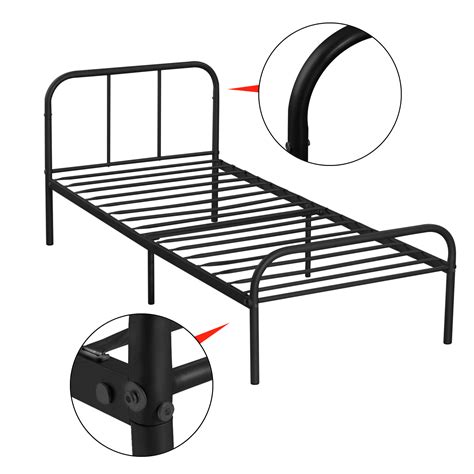 Whether your twin mattress is for you, your child, a friend or a guest, select a mattress type that promotes restful sleep, be it a plush mattress, firm or medium firm mattress. Metal Bed Frame Twin Size Black Headboard Platform ...