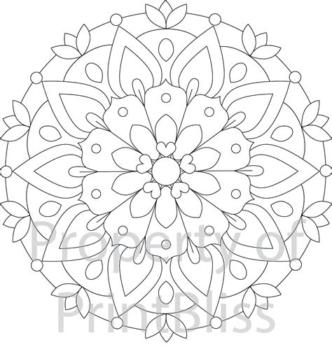 Printable Flower Mandala Coloring Pages Printable Word Searches