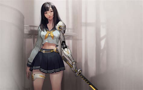 Warrior Anime Girl With Sword Hd Anime 4k Wallpapers