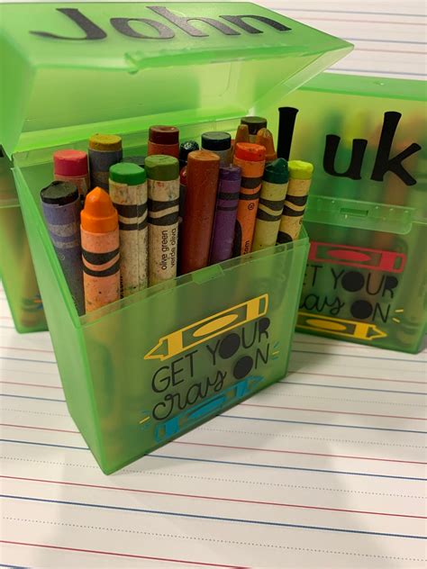 personalized crayon box plastic crayon box back to school etsy