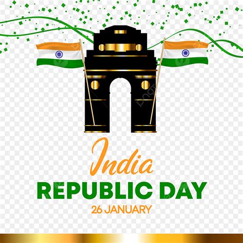Indian Republic Day Vector Design Images Premium Golden Style Indian