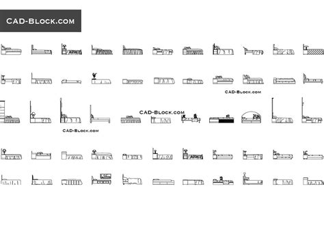 Beds Side View Cad Blocks Free