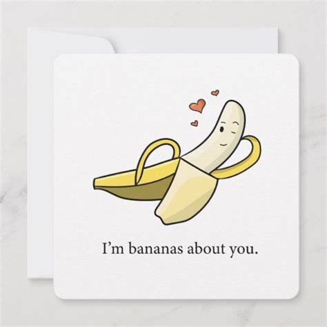 Bananas About You Valentines Day Love Card Zazzle Punny Valentines Valentines Day Puns