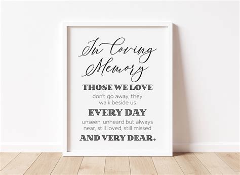In Loving Memory, Those We Love Don't Go Away, Modern Minimalist