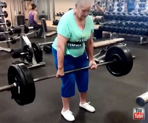 grandmother deadlifts 225 pounds in stunning gym video