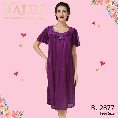 Jual Tally Satin Lingerie Night Dress Baju Tidur Premium Bahan Satin