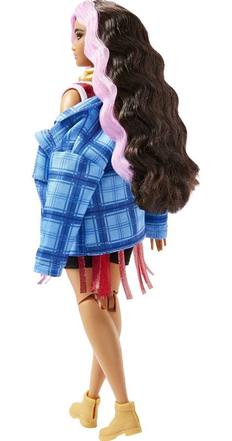 Barbie Extra Fashion Doll With Pink Streaked Crimped Hair In Jersey