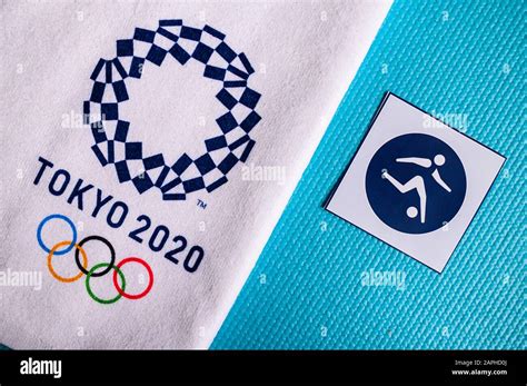 Tokyo Japan January 20 2020 Football Pictogram For Summer Olympic