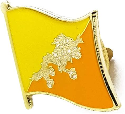 Bhutan National Single Flag Pin Badge World All 200 Country Metal Enamel Brooch