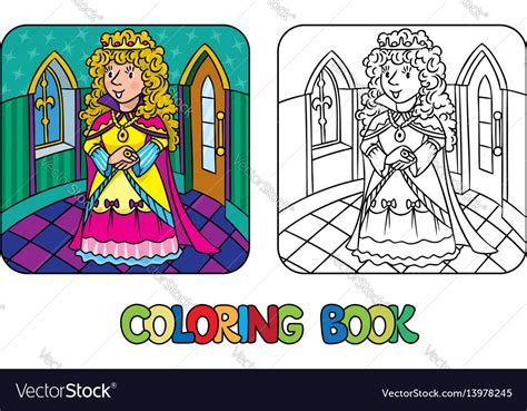 Coloring Book Of Beauty Fairy Queen Or Princess Vector Image