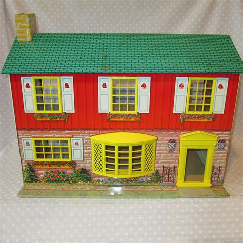 vintage tin dollhouse wolverine two story wolverine