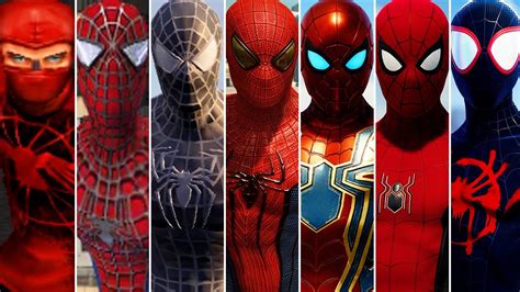 All Spider Man Movie Suits In Spider Man Games Youtube