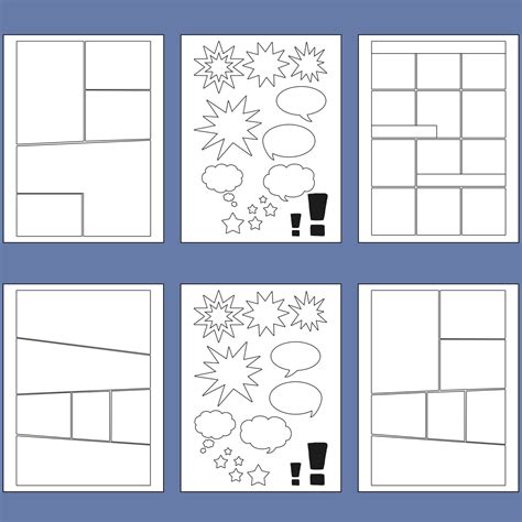 Comic Strip Template Blank Comic Book Paper For Classroom Activities