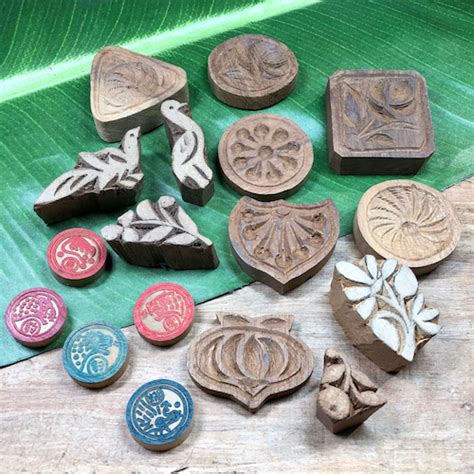 Assorted Wood Stamps 17 Pieces Bead Goes On