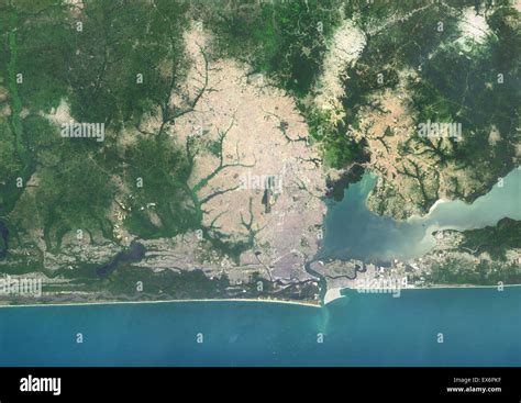 Colour Satellite Image Of Lagos Nigeria Image Taken On January 19