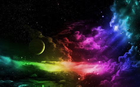 Rainbow Dash Sky Colors Space Rainbows Night Seen Rainbow Hd Wallpaper
