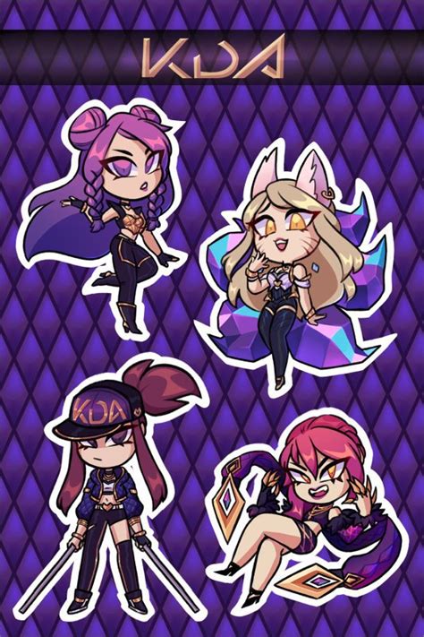 Kda Chibis Stickers League Of Legends Official Amino
