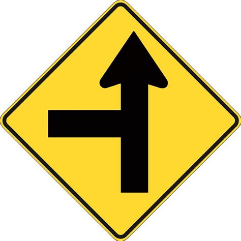 Side Road Intersection On Straight Sign Left