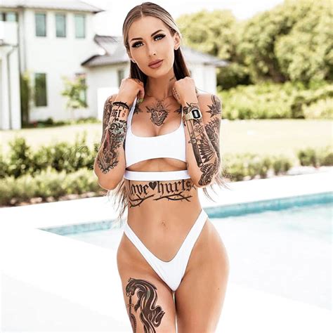 Tattooed Model Paige Amaze In White Bikini Photo