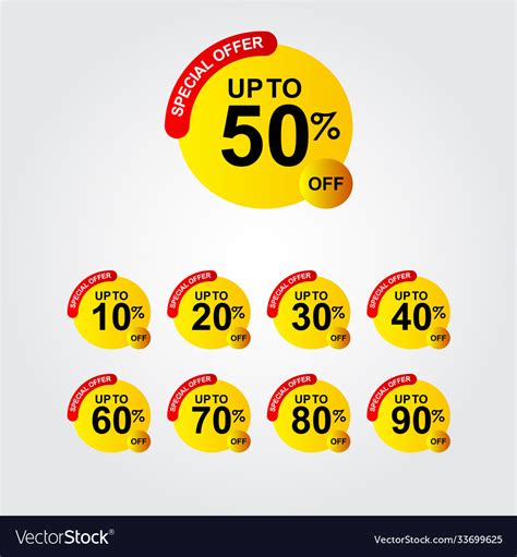 Discount Up To 50 Off Special Offer Logo Template Vector Image