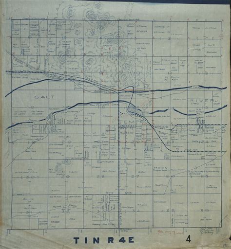 1911 Maricopa County Arizona Land Ownership Plat Map T1n R4e Arizona