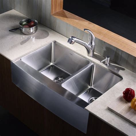 Therefore, the best kitchen sinks need to be able to accommodate a variety of our requests while doing so over a long period. Kraus KHF20333KPF2110SD20 33 Inch Stainless Steel 70/30 ...