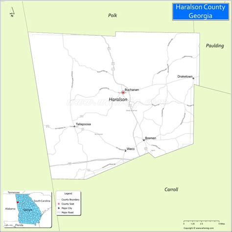 Map Of Haralson County Georgia Where Is Located Cities Population