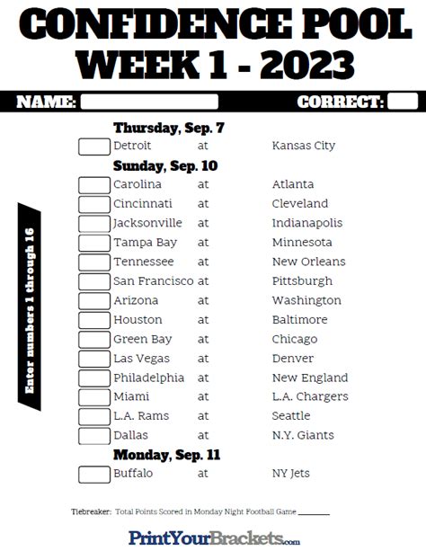 Nfl Week 1 Point Spreads Printable Printable Word Searches