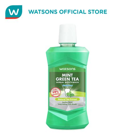 watsons mint green tea herbal mouthwash 500ml shopee philippines