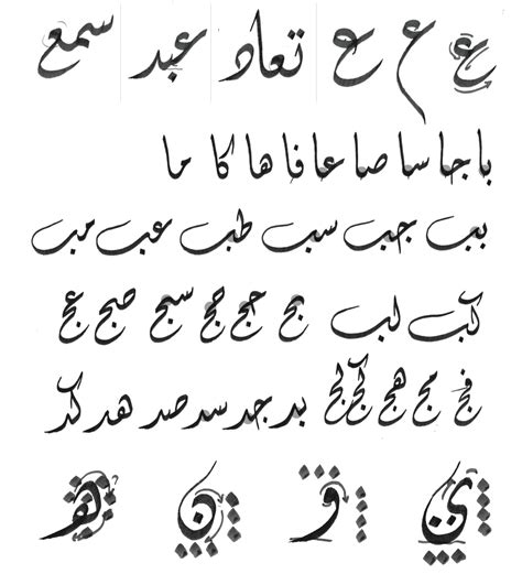 Arabic Alphabet Calligraphy Styles