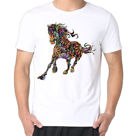 Cool T Shirts Designs Best Selling Men Colorful Horse Art