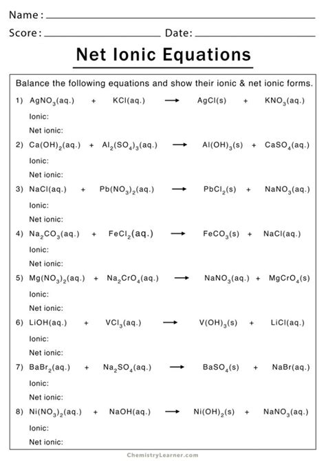 Https://tommynaija.com/worksheet/net Ionic Equation Worksheet
