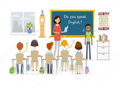 English Lesson At School English Lessons School Cartoon Online
