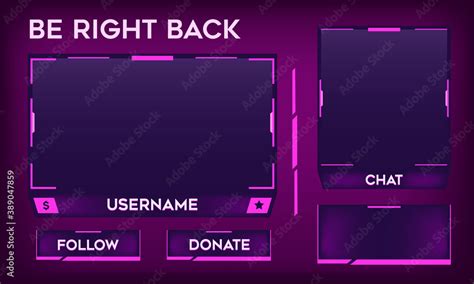 Fototapeta Stream Overlay Be Right Back Screen Bright Pink And Purple