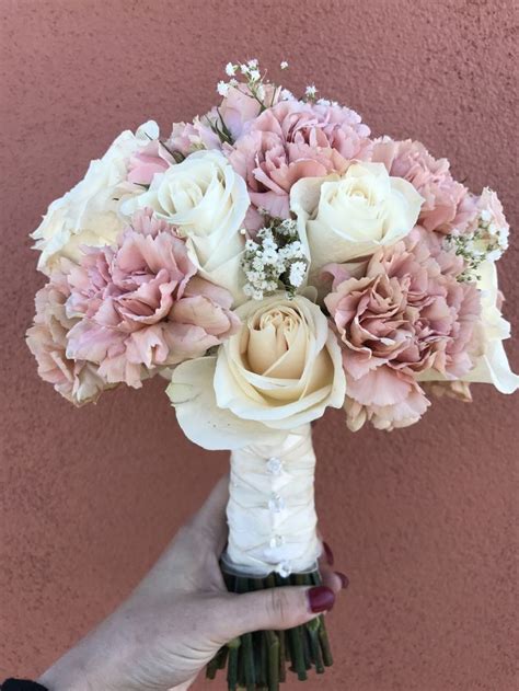 Bridal Bouquet Roses Carnations And Babys Breath Carnation