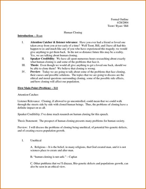 003 Informal Essay Outline Example Thatsnotus