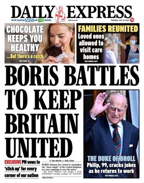 Daily Express Front Page 23rd Of July 2020 Tomorrow S Papers Today