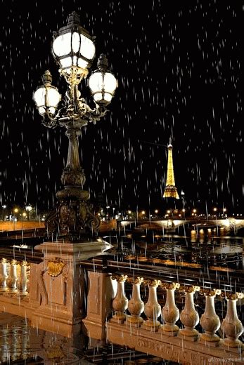 Gyclli Rain Paris ☂☂、 ☂ ☂、、 Rainy Night I Love Rain Tour Eiffel