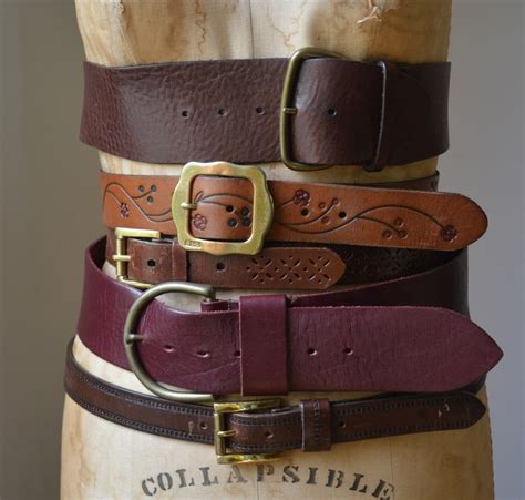 Vintage Chunky Genuine Leather Belt Vintage Leather Etsy
