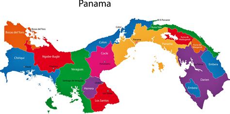 Mapa De Regiones Y Provincias De Panamá