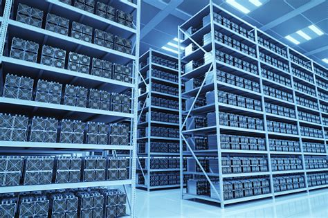 Network nodes use blockchain to differ the real transactions from the attempt to spend the same facilities twice. Bitcoin Mining Farm Stock Photo - Download Image Now - iStock