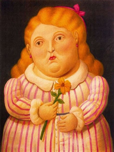 Fernando Botero Nina Con Flor Painting Best Paintings For Sale