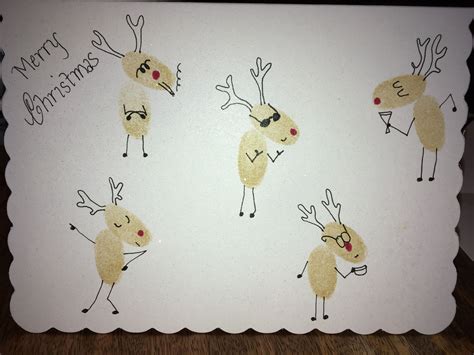 Image Result For Fingerprint Reindeer Cards Reindeer Card Christmas