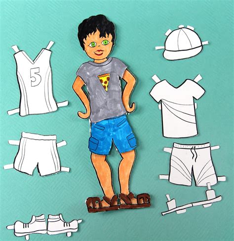 Printable Paper Dolls For Boys And Girls Summer Dress Up Paper Etsy