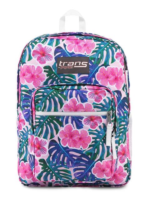 Trans By Jansport 17 Supermax Monstera Vibes Backpack Floral School