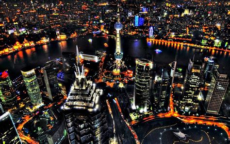 Oriental Pearl And Pudong Shanghai Night View Wallpaper Photography