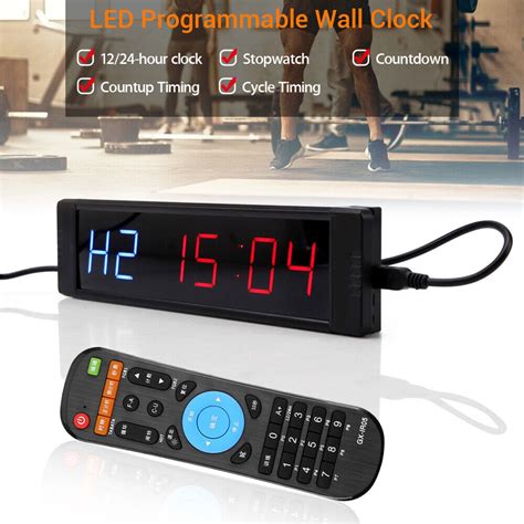 Programmable Interval Timer Stopwatch Training Clock W Remote Fitness