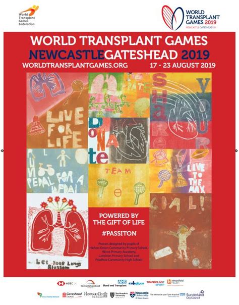 the world transplant games 2019 posters harlow green community primary school