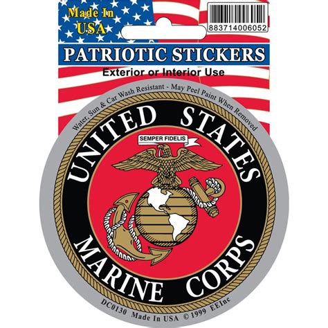 United States Marine Corps Round Decal At Sticker Shoppe